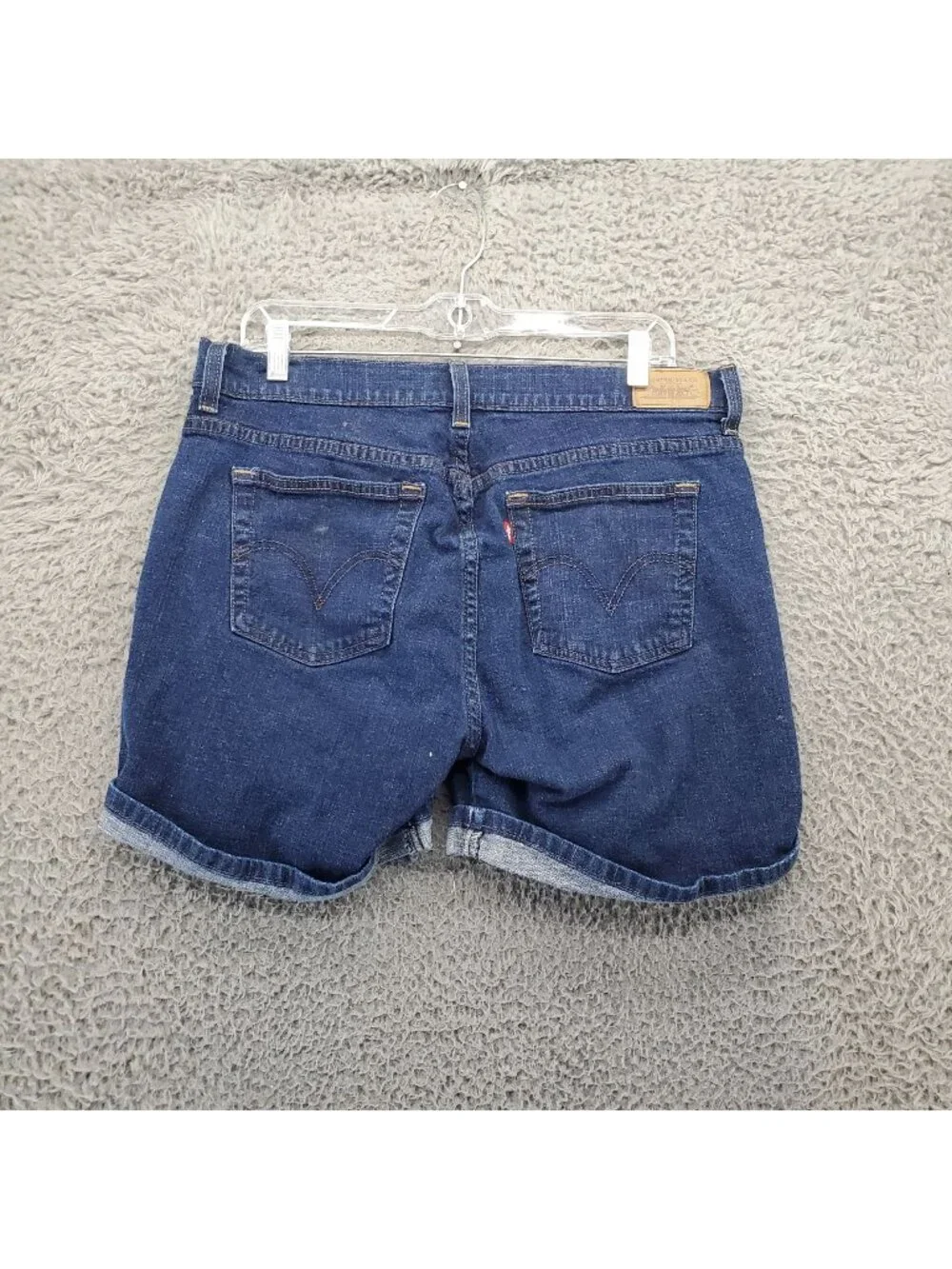 Levis Shorts Womens 14 Blue 515 Relaxed Fit Denim Folded Hem *Read*